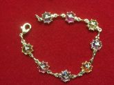 Pulseira joaninha infantil folheada a ouro 18K